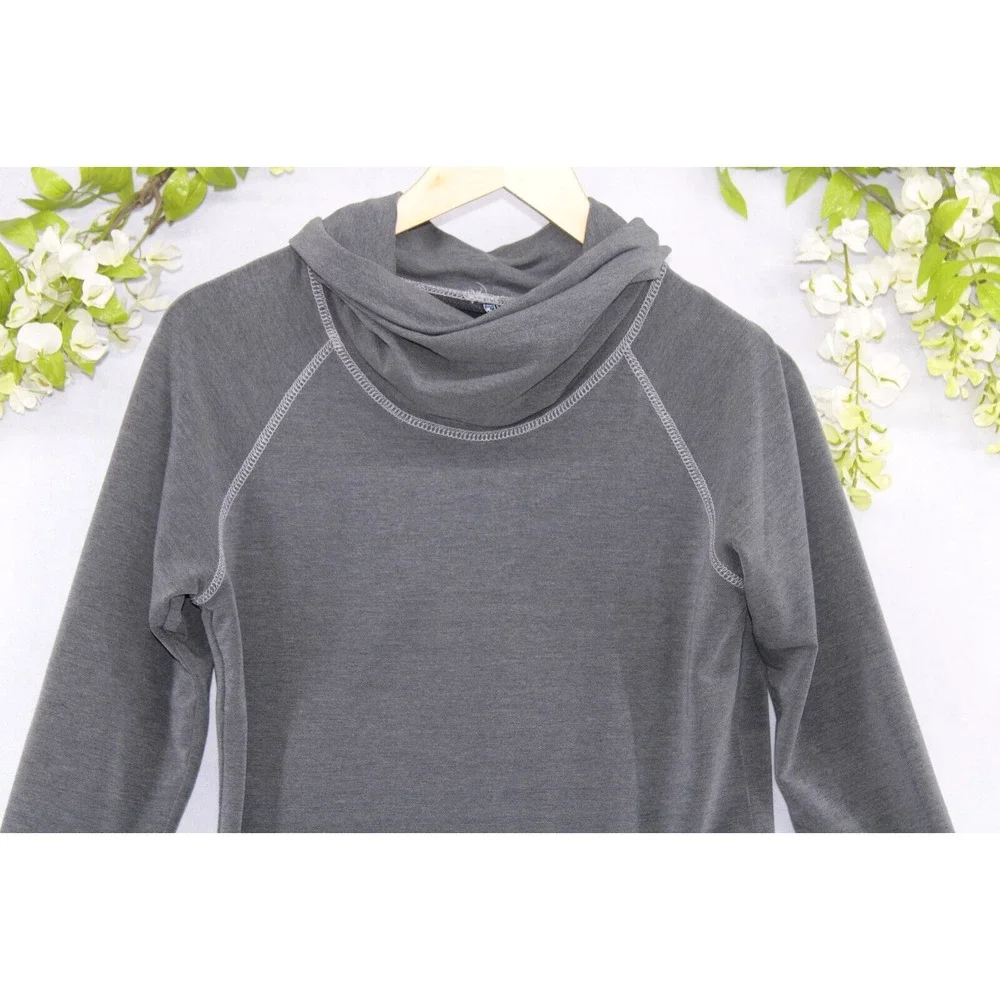 Kuhl Small Women's Alea Cowl Neck Pullover Thumbholes Gray Outdoor Hiking
